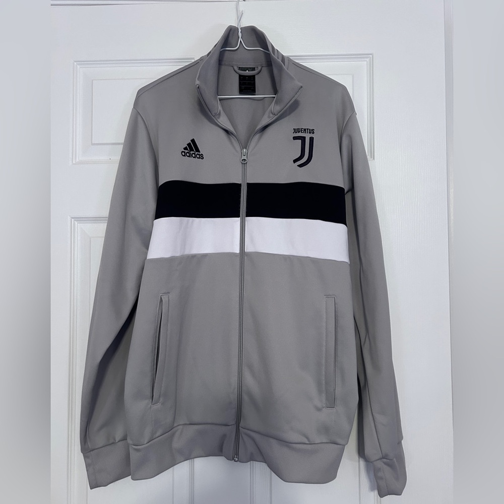 Juventus Team Adidas Light Grey Performance Zip up Jacket